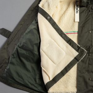 eskimo mini verde militare in tecnogabardina con slavia ecrù