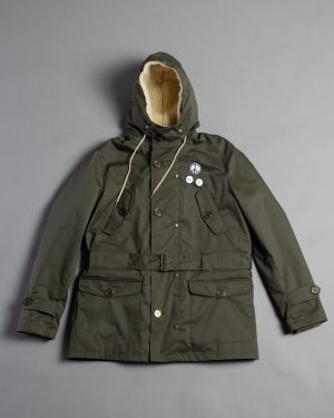 eskimo mini verde militare in tecnogabardina con slavia ecrù