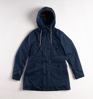 eskimo maxi blu in tecnogabardina con plaid