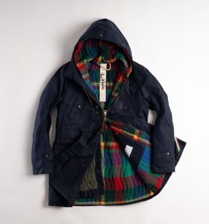 eskimo maxi blu scuro in kerama resinato con plaid